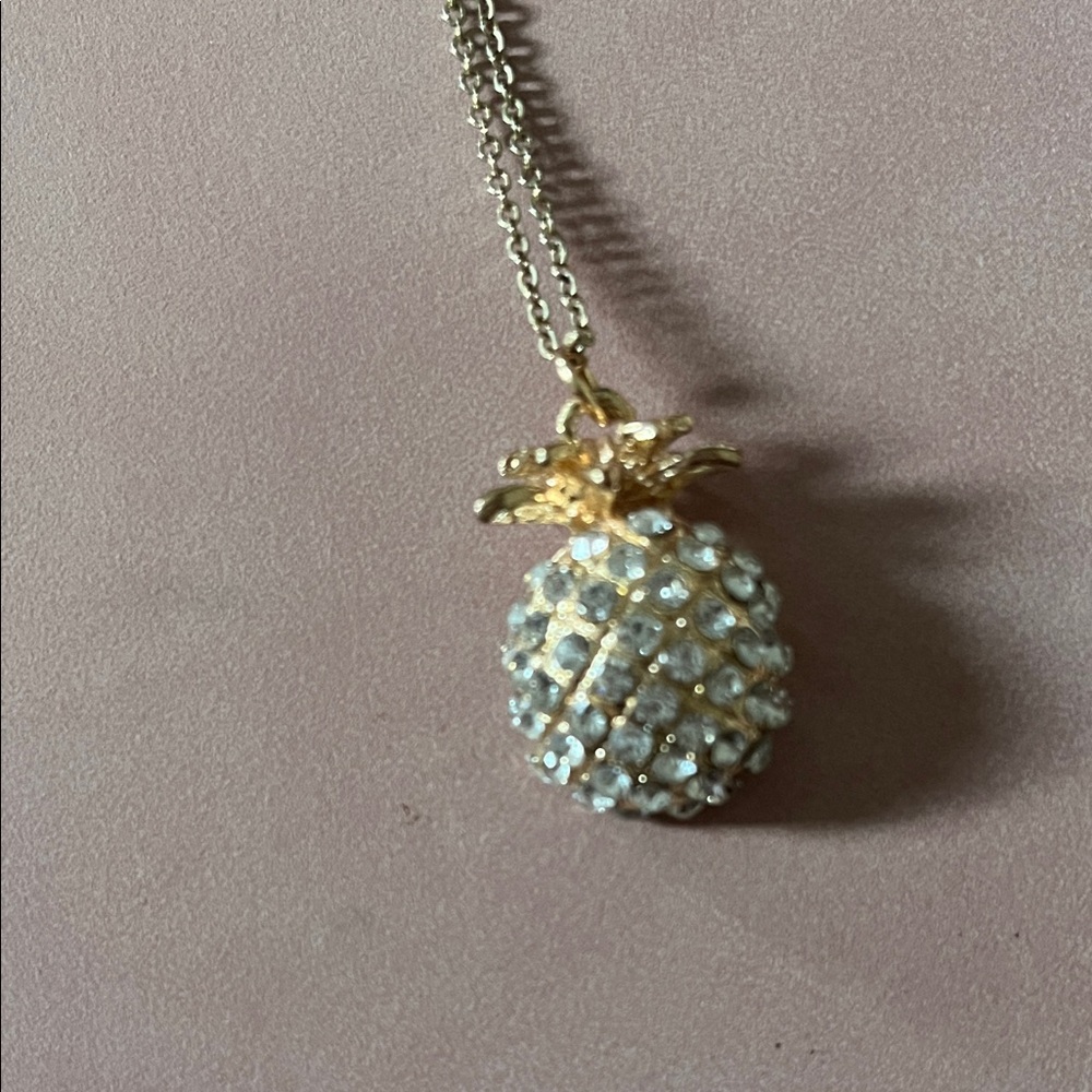 Gold tone Pineapple Pendant Necklace